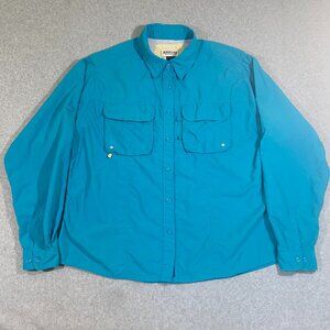 Magellan Sportswear Men's Laguna Madre Fishing Turquoise Button Down Shirt Roll